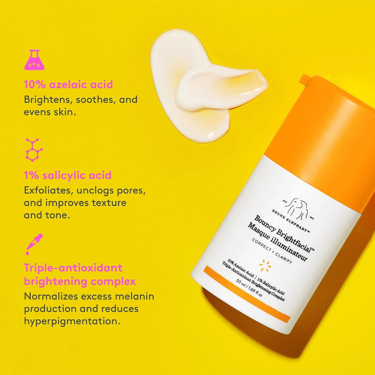 Bouncy Brightfacial Brightening Mask with 10% Azelaic Acid + 1% Salicylic Acid *Preorder*